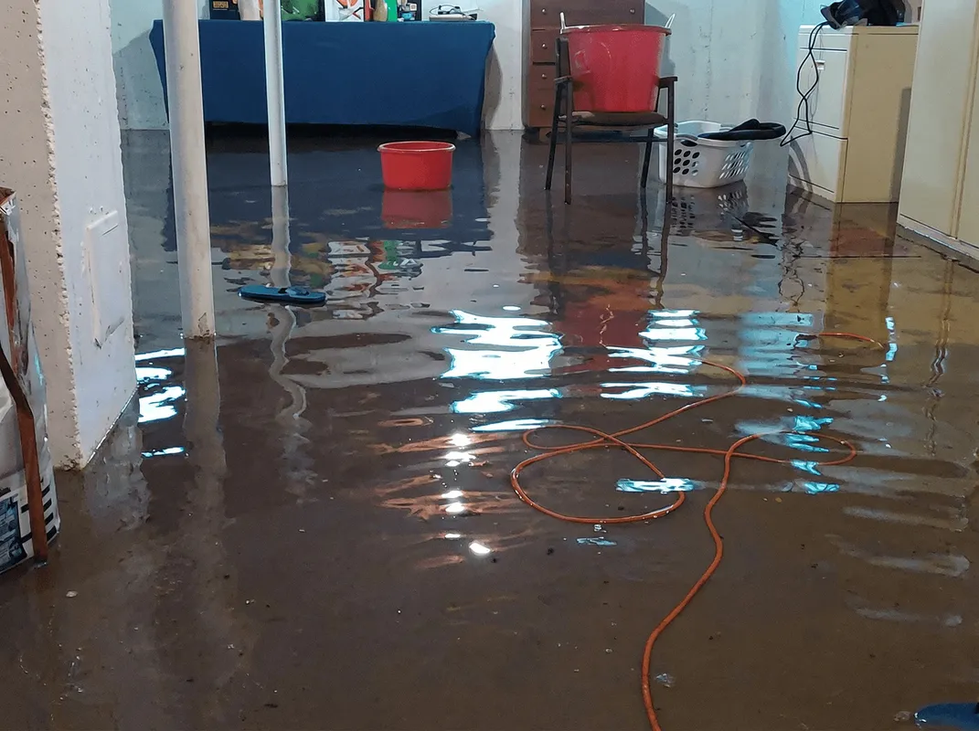 Basement with boiler, cabinets and washing machine completely flooded in San Jose, CA
